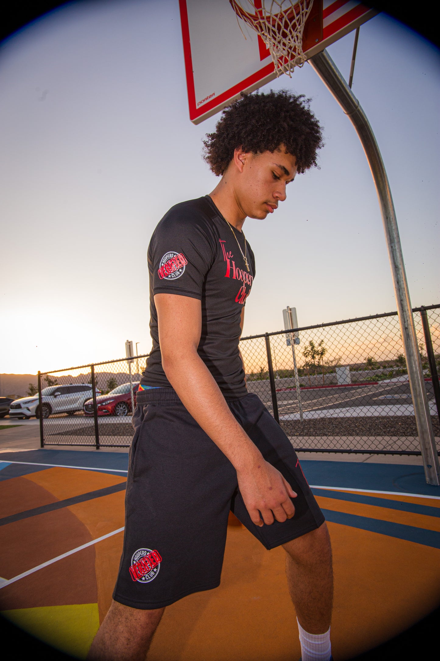 Black Hoopers Club Fleece shorts